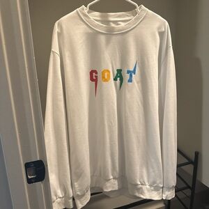 Goat white crewneck lightweight sweatshirt super comfortable and oversized